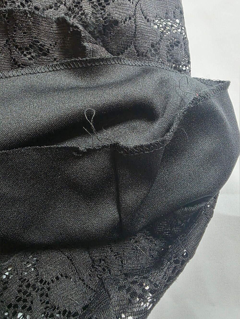 Vintage Lip Service Black Lace Goth Maxi Dress Lace-Up Front Bell Sleeve Size L - Picture 8 of 13